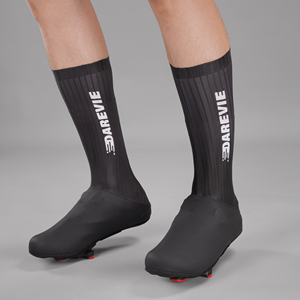 Darevie Couvre-chaussures de cyclisme aérodynamiques blancs imperméables personnalisés, surchaussures de <span class=keywords><strong>vélo</strong></span> de <span class=keywords><strong>route</strong></span> souples et très élastiques pour l'extérieur - Product Image 4