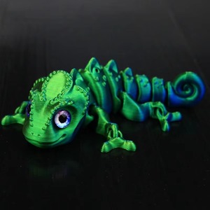 Ornements transfrontaliers en forme d'œil de caméléon simulé imprimés en 3D, modèle de bijoux créatif en plastique fait main avec articulations mobiles, pour cadeaux - Product Image 2