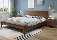 Lit King Size Simple en Bois Massif Lit Double de 1.8 mètres Lit en Chêne Naturel Hôtel Appartement Maison d'Hôtes Meubles