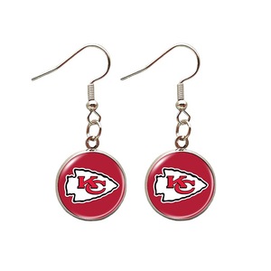 Pendientes con Logotipo del Equipo de Fútbol Americano, Souvenir de la NFL, Venta al por Mayor, Pendientes con Logotipo del Equipo de la NFL KC - Product Image 1
