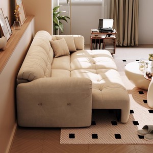 Ensemble de lit convertible sectionnel motorisé intelligent et extensible en cuir véritable pour hôtel, fonctionnel, avec zéro espacement mural Living 6662xiaoxianger - Product Image 4