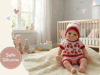 Muñeca de Silicona Suave de Cuerpo Completo de 13 Pulgadas con Boca Abrible, Muñeca de Bebé Realista, Recién Nacida, Regalo para Niños, Decoración, Compañía