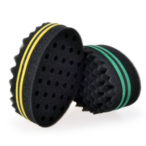 Esponjas de barbero para <span class=keywords><strong>hombre</strong></span>, bobina rizada, cepillo de pelo negro, esponja ondulada, herramienta de barbero, bobinas de estilo Afro - Product Image 1