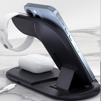 Chargeur rapide pliable portable 15W 3 en 1, station de charge sans fil pour Apple Watch, pour écouteurs AirPods