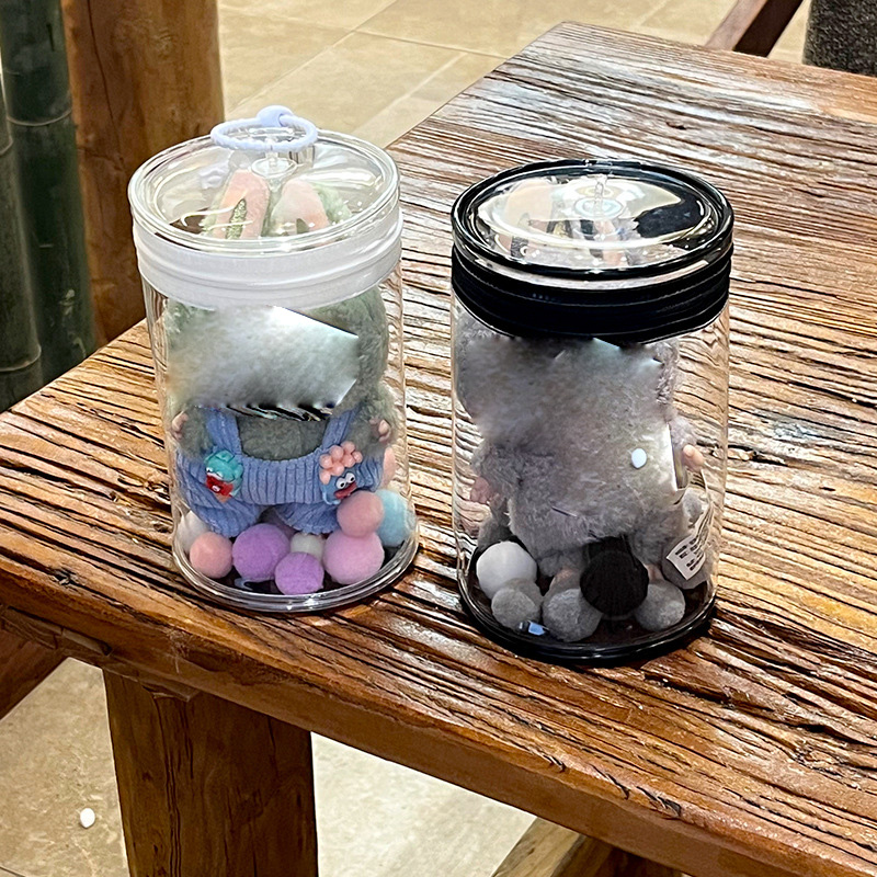 Bag + cable ties + key chains + colorful balls