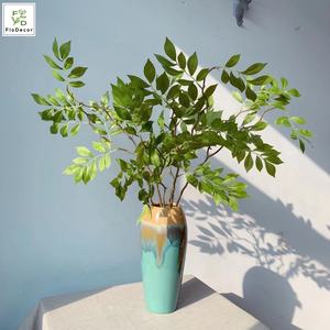 Искусственные 2 ветки пластиковых зеленых листьев глицинии в Европейском стиле, украшение для сада, имитация растений в джунглях для вечеринки - Product Image 2