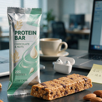 Vente flash - Sachets de conservation alimentaire en aluminium scellés sur le dos, design personnalisé, résistants à l'humidité, pour barres protéinées, emballages de collations