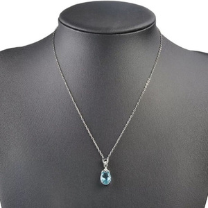 Collana con ciondolo in pietra blu oceano per donna, gioiello minimalista alla moda, regalo. - Product Image 3
