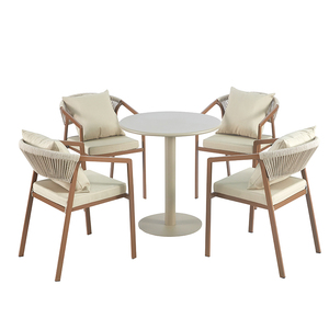 Factory Promotion Outdoor Metal Frame <b>Dining</b> Set Garden Rope Woven Leisure Armchair Villa Courtyard Furniture - Product Image 4