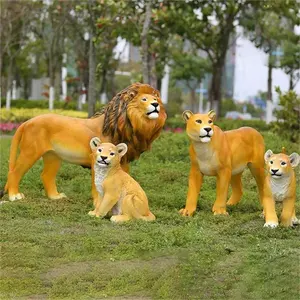 Fiberglass Figurine Outdoor Garden Life Size Fiberglass Jungle Safari Animal Props For Birthday Party Stand Decoration