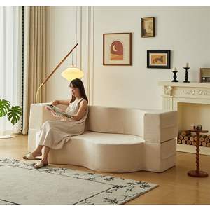 Sofá Cama Moderno de Dos Plazas de Alta Calidad con Relleno de Esponja Comprimida en la Respalda y Esquina Desmontable para Lavado, Ideal para Uso Hotelero - Product Image 3