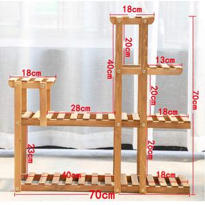 Pianta in legno di pino a 4 livelli 10 vasi di <span class=keywords><strong>fiori</strong></span> a più strati portabagagli <span class=keywords><strong>per</strong></span> fioriera verticale <span class=keywords><strong>per</strong></span> Patio interno/esterno - Product Image 2