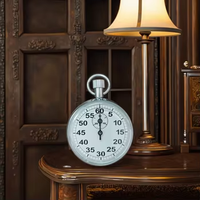 Stopwatch Mekanik Desain Kustom Trendi dari Baja Tahan Karat dengan 13 Jewels dan Pola Vintage untuk Penggunaan Laboratorium, Timer 60 Menit