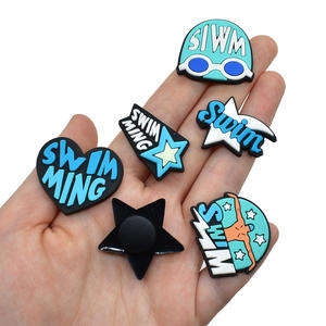 2025 nuevos zapatos deportivos de natación encantos decoración hebilla agujero zapatos accesorios al por mayor adhesivo suave zapatos desmontables encantadores - Product Image 4