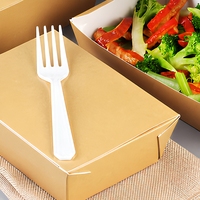 Boîte à emporter en papier kraft, pliable, rectangulaire, pour fruits et repas livrés à domicile