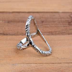925 Sterling Silver Luxury Wedding Wire Oval <b>Open</b> <b>Ring</b> Handmade Design for Women - Product Image 1