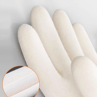 Gants en nitrile blancs semi-transparents doublés floqués pour la protection industrielle, domestique, le nettoyage et la manipulation des aliments