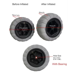 <span class=keywords><strong>Ruedas</strong></span> de carrito de playa de 16 ", neumáticos de arena para <span class=keywords><strong>kayak</strong></span>, neumáticos de <span class=keywords><strong>globo</strong></span>, accesorios para carrito - Product Image 2