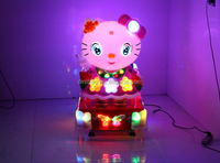 Machine de jeu à bascule pour enfants amusement chat en cristal à jetons pour centre commercial