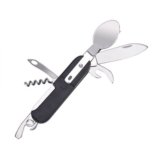 Ensemble de couverts multifonctionnels pliables en acier inoxydable, <span class=keywords><strong>couteau</strong></span>, <span class=keywords><strong>fourchette</strong></span>, <span class=keywords><strong>cuillère</strong></span> et ouvre-bouteille - Product Image 2