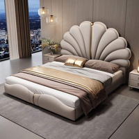 Vente en gros : Lits rembourrés de luxe, modernes, en bois massif, tailles King et Double, avec rangement, mobilier de chambre pour la maison