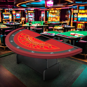 Table de blackjack à jambes pliantes de 84 pouces pour 7 joueurs Petite table de <span class=keywords><strong>poker</strong></span> demi-ronde - Product Image 4