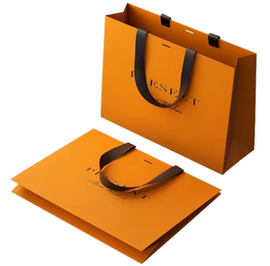 Luxury Customized Recyclable Kraft Paperboard Tote Bag <b>Gold</b> Stamp Hot Stamping Hand Length Handle for Photo <b>Frame</b> Gift Craft Use - Product Image 1