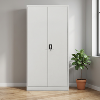 Armoire de classement en acier moderne à 2 portes avec étagères réglables, armoire de classement métallique verrouillable pour bureau, mobilier de bureau