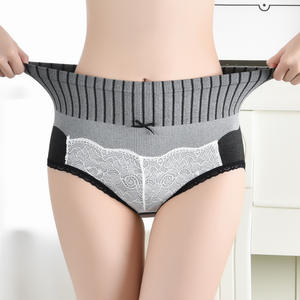 Ropa interior sin costuras <span class=keywords><strong>de</strong></span> tiro medio para mujer con encaje, calzoncillos <span class=keywords><strong>de</strong></span> tubo cómodos, colores <span class=keywords><strong>de</strong></span> contraste, ropa interior <span class=keywords><strong>de</strong></span> algodón con entrepierna y control <span class=keywords><strong>de</strong></span> barriga - Product Image 4