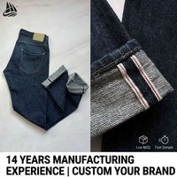 Jean en denim selvedge japonais original pour homme, coupe droite ample et décontractée, style vintage bootcut, délavé clair, avec boucle arrière personnalisée