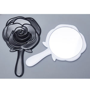 Vente en gros paquet de miroirs en plastique vintage miroir de maquillage à main de beauté mini miroir de voyage en forme de rose pour le maquillage - Product Image 6