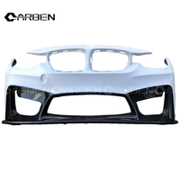 Kit carrosserie de pare-chocs avant style 3D semi-carbone, compatible avec BMW M3/M4 F80/F82/2014-2020, mise à niveau et remplacement du pare-chocs avant