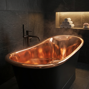 Baignoire autoportante finition cuivre noir mat pour salle de bain, spa, hôtel - Product Image 3