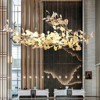 Personnalisé Forme De Fleur Décoration Hôtel Lobby Villa Salon Escalier De Luxe Led Lustre En Céramique Pendentif Villa Lampe Suspendue