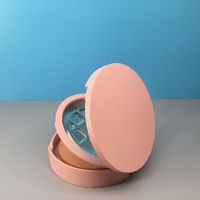 Boîte à poudre compacte multicolore recyclable, conteneur rond en plastique vide avec miroir pour fard à joues, personnalisable OEM & ODM