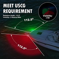 Feu de navigation LED 12V, lampe d'avertissement étanche, indicateur latéral droit et gauche pour bateau, yacht, camion, remorque, fourgon