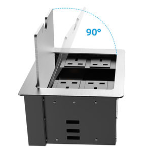 เต้ารับไฟฟ้าแบบฝังในโต๊ะ USB Type-C แบบพับเก็บได้ วัสดุอะลูมิเนียม มาตรฐาน UK กล่องเต้ารับไฟฟ้าอเนกประสงค์ ปลั๊กไฟฟ้าแบบตั้งโต๊ะ - Product Image 2