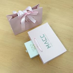 Custom Light Pink <b>Paper</b> Shopping Bags - 667C Pantone Pink with Silver Foil Stamping Logo for Cosmetics Jewelry Packaging - Product Image 6