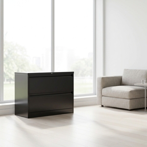 Armoire <span class=keywords><strong>de</strong></span> classement horizontale en acier à 2 tiroirs, armoire <span class=keywords><strong>de</strong></span> rangement en métal pour <span class=keywords><strong>bureau</strong></span>, avec serrure, pour dossiers suspendus A4 - Product Image 3