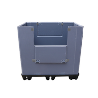 Boîte en plastique solide emballage palette en plastique conteneur avec roue