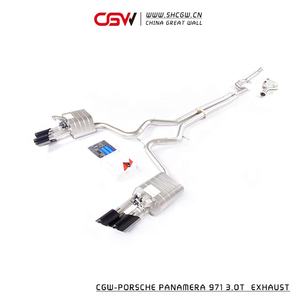 Knalpot Catback Stainless Steel Berkinerja Tinggi dengan Ujung Unik Hitam untuk Porsche Panamera 971 <span class=keywords><strong>3</strong></span>.0T - Product Image 4