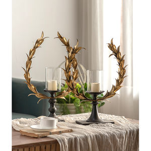 <span class=keywords><strong>Bougeoir</strong></span> en fer Antique au Design marocain, chandelier décoratif rétro en métal doré pour la décoration de la maison - Product Image 1