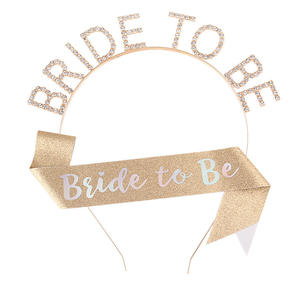 Go Party Wedding Hairbands Tiara Crown Rhinestone Full Diamond <strong>BRIDE</strong> <strong>to</strong> <strong>BE</strong> <strong>Headbands</strong> for Women <strong>Bride</strong> <strong>to</strong> <strong>Be</strong> Satin Sash Set - Product Image 1