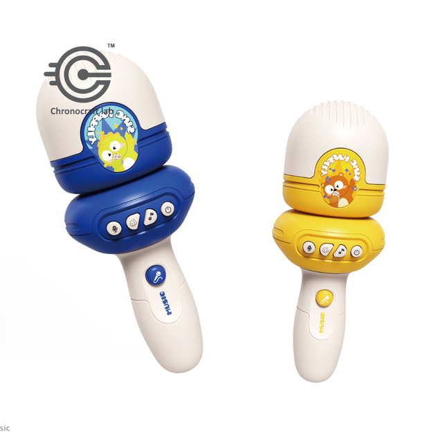 Montessori Educational Kids Microphone Toy Voice Changer Sound Effects Portable Handheld Karaoke Mic Built-in Music for Toddlers