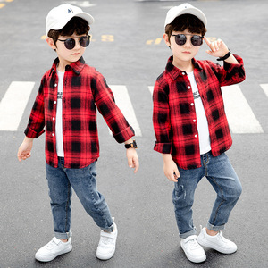 Produits les plus vendus en Amérique, vêtements pour tout-petits en coton, vente en gros de chemises à carreaux boutonnées pour bébés garçons - Product Image 4