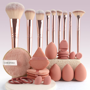 Kit de maquillage de base 44 pièces, poils en nylon grande capacité, manche en plastique, sac de rangement portable pour articles de toilette de voyage - Product Image 2