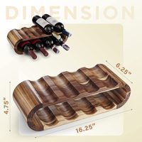 Présentoir de bouteilles de vin à 2 étages en bois massif d'acacia Décoration intérieure élégante pour le stockage, le stockage et l'affichage à la maison