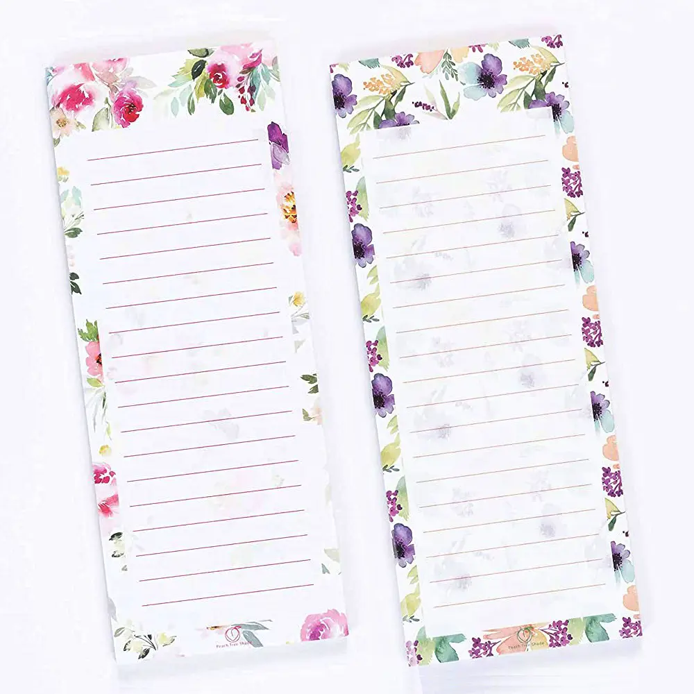 Custom Flower Printing Die Cut Full Magnetic Memo Notes Notepads To Do List Reminder Sticky Notepad For Fridge