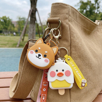Porte-monnaie compact en silicone fait main avec logo personnalisé, motifs dessin animé (canard, panda, grenouille), porte-clés, sac bandoulière pour enfants, rangement pour écouteurs
