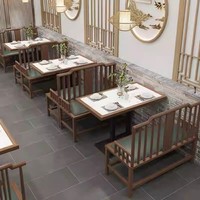 Table et chaise de restaurant en bois massif sur mesure pour meubles commerciaux de restaurant de style chinois